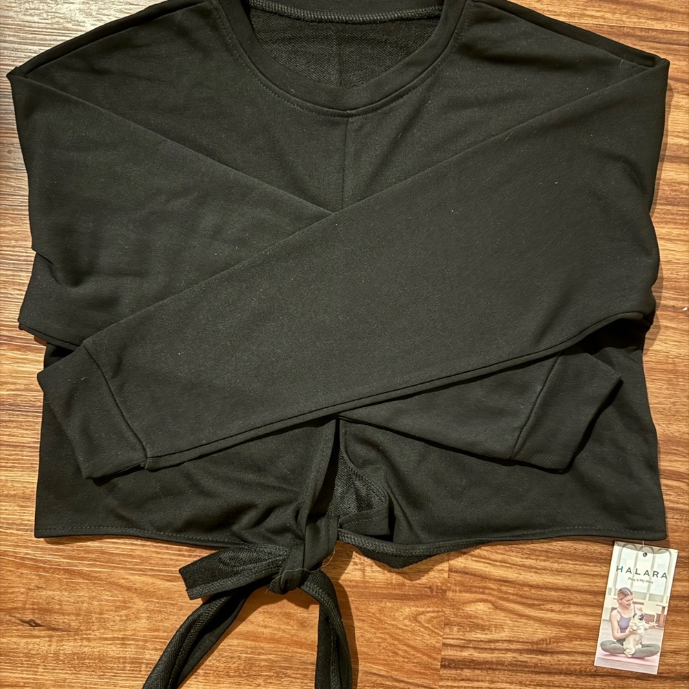 Halara Women's Black Tie-Front Top